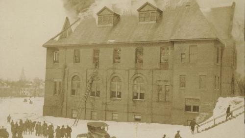 Alumni Hall Fire 1922. Built 1887.
